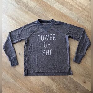 Athleta Girl Gray 'Power of She' Long Sleeve Shirt - S (7)